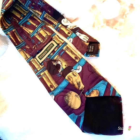 TIME OUT Silk Tie, Mickey Mouse in Library - Picture 4 of 6